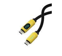 Hagibis Cable USB C, pantalla LED de silicona de 240 W, cable de carga rápida con transferencia de datos de 480 Mbps, cargador rápido tipo C para iPhone 15/15 Pro Max, iPad, MacBook Pro Air (amarillo,