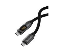 Hagibis Cable USB C, pantalla LED de silicona de 240 W, cable de carga rápida con transferencia de datos de 480 Mbps, cargador rápido tipo C para iPhone 15/15 Pro Max, iPad, MacBook Pro Air (plateado,