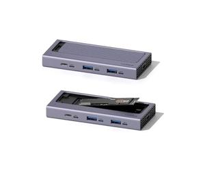 Hagibis Hub USB C avec boîtier SSD M.2, Couvercle magnétique, Facile à démonter avec USB 3.1 10 Gbit/s, USB C pour MacBook Pro, iPhone15 Pro Max, Mac Mini, Ordinateur Portable, PC (HB777)