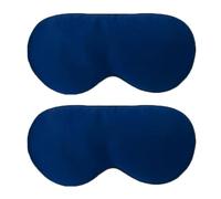 HAGJII 2 Pièces Masque De Nuit Soie 100% Soie De Mûrier, Légers Respirants Masque De Sommeil Pour Les Personnes Dormant Sur Le Côté, Cache Yeux Pour Hommes Et Femmes(Dark blue)