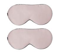 HAGJII 2 Pièces Masque De Nuit Soie 100% Soie De Mûrier, Légers Respirants Masque De Sommeil Pour Les Personnes Dormant Sur Le Côté, Cache Yeux Pour Hommes Et Femmes(Pink)