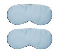HAGJII 2 Pièces Masque De Nuit Soie 100% Soie De Mûrier, Légers Respirants Masque De Sommeil Pour Les Personnes Dormant Sur Le Côté, Cache Yeux Pour Hommes Et Femmes(Bleu)