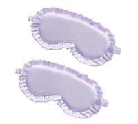 HAGJII 2 Pièces Masque De Sommeil En Satin Avec Bordure En Dentelle, Masque De Nuit Soie Doux Et Lisses, Cache Yeux Portable Bloquant La Lumière Pour Bureau à Domicile(Light purple)