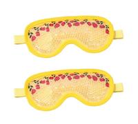 HAGJII 2 Pièces Masque Yeux Froid De Gel PVC, Compresses Froides Et Chaudes Pour La Fatigue Oculaire, Les Démangeaisons Oculaires, Les Maux De Tête, Les Cernes Masque Froid Yeux(Jaune)