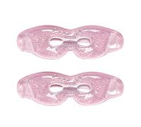 HAGJII 2 Pièces Masque Yeux Froid En Gel Avec Ouvertures Pour Les Yeux, Réutilisable Masque Froid Yeux Avec Compresse Chaude Et Froide Masque De Sommeil Pour Yeux Gonflés(Pink,Light colored beads)
