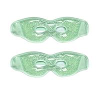 HAGJII 2 Pièces Masque Yeux Froid En Gel Avec Ouvertures Pour Les Yeux, Réutilisable Masque Froid Yeux Avec Compresse Chaude Et Froide Masque De Sommeil Pour Yeux Gonflés(Vert,Light colored beads)