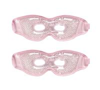 HAGJII 2 Pièces Masque Yeux Froid En Gel Avec Ouvertures Pour Les Yeux, Réutilisable Masque Froid Yeux Avec Compresse Chaude Et Froide Masque De Sommeil Pour Yeux Gonflés(Pink,Transparent beads)