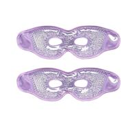 HAGJII 2 Pièces Masque Yeux Froid En Gel Avec Ouvertures Pour Les Yeux, Réutilisable Masque Froid Yeux Avec Compresse Chaude Et Froide Masque De Sommeil Pour Yeux Gonflés(Purple,Transparent beads)