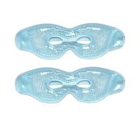 HAGJII 2 Pièces Masque Yeux Froid En Gel Avec Ouvertures Pour Les Yeux, Réutilisable Masque Froid Yeux Avec Compresse Chaude Et Froide Masque De Sommeil Pour Yeux Gonflés(Bleu,Transparent beads)