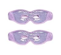 HAGJII 2 Pièces Masque Yeux Froid En Gel Avec Ouvertures Pour Les Yeux, Réutilisable Masque Froid Yeux Avec Compresse Chaude Et Froide Masque De Sommeil Pour Yeux Gonflés(Purple,Light colored beads)