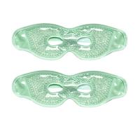 HAGJII 2 Pièces Masque Yeux Froid En Gel Avec Ouvertures Pour Les Yeux, Réutilisable Masque Froid Yeux Avec Compresse Chaude Et Froide Masque De Sommeil Pour Yeux Gonflés(Vert,Transparent beads)
