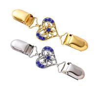 HAGJII 2 Pièces Vintage Pinces De Serrage Pour Robes Pinces à Pull CœUr Pinces à Cardiga Pour La Taille, Alliage Broche à épingle Pour Robes à Serrer Dans Le Dos, Châle, Cardigan(Bleu)