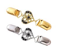 HAGJII 2 Pièces Vintage Pinces De Serrage Pour Robes Pinces à Pull CœUr Pinces à Cardiga Pour La Taille, Alliage Broche à épingle Pour Robes à Serrer Dans Le Dos, Châle, Cardigan(Noir)