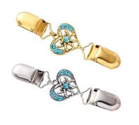 HAGJII 2 Pièces Vintage Pinces De Serrage Pour Robes Pinces à Pull CœUr Pinces à Cardiga Pour La Taille, Alliage Broche à épingle Pour Robes à Serrer Dans Le Dos, Châle, Cardigan(Sky blue)