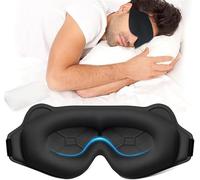 HAGJII 3D Cache Yeux Pour Les Personnes Dormant Sur Le Côté, Bloque La Lumière Masque De Sommeil Avec Sangle Réglable, Masque De Nuit Doux Et Confortable Pour Les Voyages(Noir)