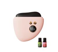 HAGJII Appareil Gua Sha Visage, 5 Niveaux De Température Et De Vibration Appareil Anti Rides Visage Avec Fonction Chaleur Pour Le Cou, Le Menton Et Le Remodelage(Black Bian Stone)