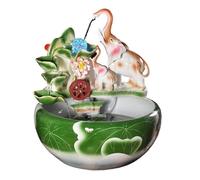 HAGJII Céramique Fontaine D'interieur Boule Roulante Fontaine en Cascade Décoration De Bureau à Domicile Fontaine De Table pour L'élevage De Poissons dans l'eau(L,C)