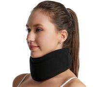 HAGJII Collier cervical Pour Dormir, Soulagement De La Douleur Mousse à Mémoire De Forme Minerve Avec Conception Respirante, Stabilise Les Vertèbres Soutien cervical(L,Noir)