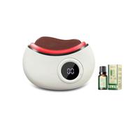 HAGJII Gua Sha Visage Avec Thérapie Par Lumière Led Appareil Anti Rides Visage Pour Raffermir La Peau Et Soulager Les Poches Appareil De Massage Pour Le Cou Et Le Visage(Red Bian Stone)