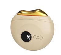 HAGJII Gua Sha Visage Et Appareil De Massage Corporel Avec Lumière Rouge, 9 Réglages De Température Et Vibration, Portable Appareil Anti Rides Visage Pour Les Jambes, Les Bras(Gold-plated)