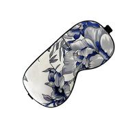 HAGJII Masque De Sommeil 100% Soie De Mûrier Double Face, Masque De Nuit Soie Avec Motif Imprimé, Sangle Fine Réglable, Masque Yeux Pour La Maison(L)