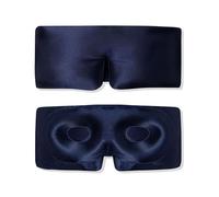 HAGJII Masque De Sommeil 100% Soie De Mûrier, Masque De Nuit Soie Réglable Pour Les Personnes Dormant Sur Le Côté, 3D Cache Yeux Pour Les Voyages, Le Bureau Ou La Sieste(Bleu)