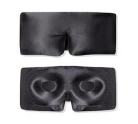HAGJII Masque De Sommeil 100% Soie De Mûrier, Masque De Nuit Soie Réglable Pour Les Personnes Dormant Sur Le Côté, 3D Cache Yeux Pour Les Voyages, Le Bureau Ou La Sieste(Noir)