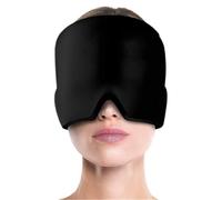 HAGJII Masque De Sommeil Bandeau Pour La Tête Avec Compresse Glacée En Hydrogel, Masque Yeux Froid Et Chauffant Pour Soulager Les Migraines, Réutilisable Masque Froid Yeux(Noir,420g)