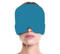 HAGJII Masque De Sommeil Bandeau Pour La Tête Avec Compresse Glacée En Hydrogel, Masque Yeux Froid Et Chauffant Pour Soulager Les Migraines, Réutilisable Masque Froid Yeux(Bleu,220g)