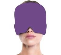 HAGJII Masque De Sommeil Bandeau Pour La Tête Avec Compresse Glacée En Hydrogel, Masque Yeux Froid Et Chauffant Pour Soulager Les Migraines, Réutilisable Masque Froid Yeux(Purple,250g)