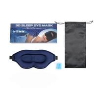 HAGJII Masque De Sommeil Pondéré Pour Un Occultation Totale, Masque De Nuit Pour Les Personnes Dormant Sur Le Côté, 3D Cache Yeux Pour Hommes Et Femmes(Blue kit)