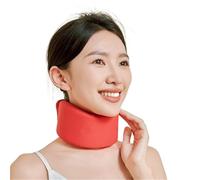 HAGJII Mousse à Mémoire De Forme Minerve Pour Soulager La Douleur Collier cervical Souple Réglable Soutien cervical Pour Stabilise Les Vertèbres Pour Dormir(Rouge,L)