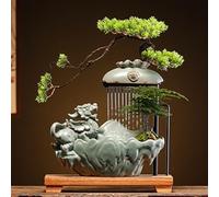 HAGJII Nouveau Style Chinois Fontaine D'interieur pour La Maison Bureau Décoration Zen, Fontaine De Table Relaxante Cascade Fonction Sonore pour Soulager Le Stress(A)