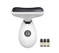 HAGJII Outil Gua Sha Visage Pour Le Corps Avec Chaleur Et Vibration, 9 Réglages Appareil Anti Rides Visage Pour Les Rides, Le Double Menton(Black Bian Stone)