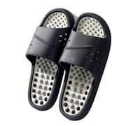 HAGJII Réflexologie Masseur Pantoufles De Massage Massage Des Points Gâchettes Chaussons D'acupression Soulagement De La Douleur Arthritique Pour Maman, Papa Et Les Parents(Noir,40-41 EU)