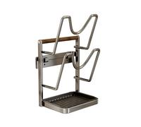 HAGJII Sans Perçage Porte Couvercle Pour Porte D'armoire/Mur 2 ou 3 Niveaux Support Couvercle Casserole Adhésif Métal Antirouille Organiseur De Couvercle(Gray,2nd floor)