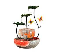 HAGJII Zen Fontaine D'interieur pour La Sérénité De La Chambre à Coucher avec Une Douce Lueur LED, Relaxante Fontaine De Table pour Thérapie du Sommeil, Décoration D'aquarium(Rouge,Without Nebulizer)
