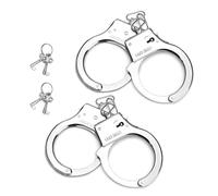 HAGNA 2 Pièces Menottes Métalliques Avec Clés, Menotte Police, Accessoire De Costume De Policier Pour Carnaval Et Halloween (B)