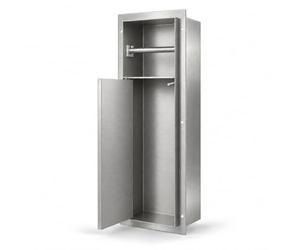 HAGO 24 | Module WC | Acier inoxydable brossé | Encastré | Armoire encastrable | Niche murale | 200 x 600 mm | Porte-papier toilette | Porte-brosse | Push to Open | Porte carrelable | Espace de
