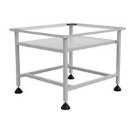 HAGO 24 | Support de machine à laver blanc 62,5 x 53,5 x 45 cm | Aide au chargement | Socle avec étagère extensible | Tiroir | Acier | Antidérapant | Hauteur réglable | Charge maximale 150 kg