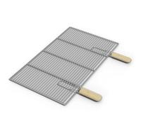 HAGO Grille de barbecue en acier inoxydable - Rectangulaire - 67 x 40 cm - Grille de rechange - Universelle - Avec poignées - Acier inoxydable massif - Pour barbecue à gaz et charbon