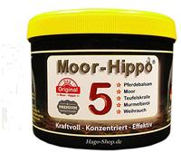 HAGO Moor-Hippo 5 Baume pour cheval avec tourbe, griffe du diable, huile de marmotte et d'encens, 500 ml (5 en 1), rafraîchissant puis maintien au chaud