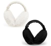 HAGOT 2 Pièces Cache Oreille Femme, Cache-oreilles en Peluche Pliable, Cache-oreilles d'hiver réglable, Anti Froid Cache-Oreilles En Peluche Chaud, pour Femme Homme