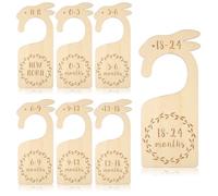 HAGOT 7 Pièces Séparateurs de Placard pour Bébé en Bois, Diviseurs de Garde-Robe Bébé, Organisation de Dressing de 0 à 24 Mois, Vêtements Bébé Organisez
