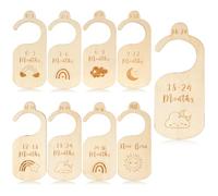 HAGOT 8 Pièces Séparateurs de Placard pour Bébé en Bois, Diviseurs de Garde-Robe Bébé, Organisation de Dressing de 0 à 24 Mois, Vêtements Bébé Organisez