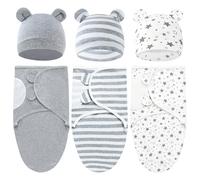 HAGOT Couverture d'Emmaillotage en Coton Bio, Lange Ajustable Gigoteuse Nouveau-né, Confort Doux et Absorbant, Essentiels pour Nouveaux Parents
