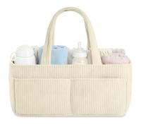 HAGOT Organisateur de Couches Bébé, Panier de Rangement avec Compartiment Amovible, Panier Rangement Bébé Portable en Feutre pour les couches, lingettes et inserts