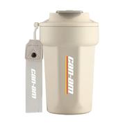 HAGRDBC Gobelet Thermique Transportable C.a.n-a.m, Joints en silicone étanches pour une double protection, Adapté pour le foyer, le camping, le sport(White)