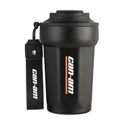 HAGRDBC Gobelet Thermique Transportable C.a.n-a.m, Joints en silicone étanches pour une double protection, Adapté pour le foyer, le camping, le sport(Black)