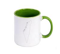 HAGRDBC I Love Israel Mug à café en céramique 350ml, idéale pour le bureau et la maison, pour café, thé et boissons chaudes(Green)